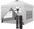 Saemoza 10x10 Pop Up Canopy Tent with One Push Setup, Portable Sun Shade Tent, Instant Easy Up Canopy with 4-Sidewalls & Handbag, Outdoor Fldable Gazebo with Vent Top, White.