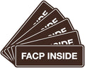 Signs ByLITA Standard FACP Inside Sign | Fire Safety Signage (Dark Brown) - Large 5 Pack