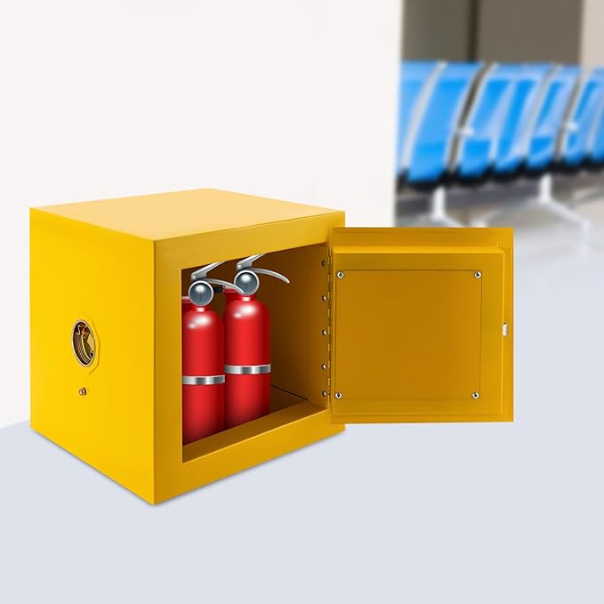 Flammable Cabinet,Galvanized Steel Safety Cabinet,Industry Safety Cabinet,Adjustable Shelf Flammable Storage Cabinet,for Commercial Industrial and Home Use (7.5L/2Gal-Yellow)