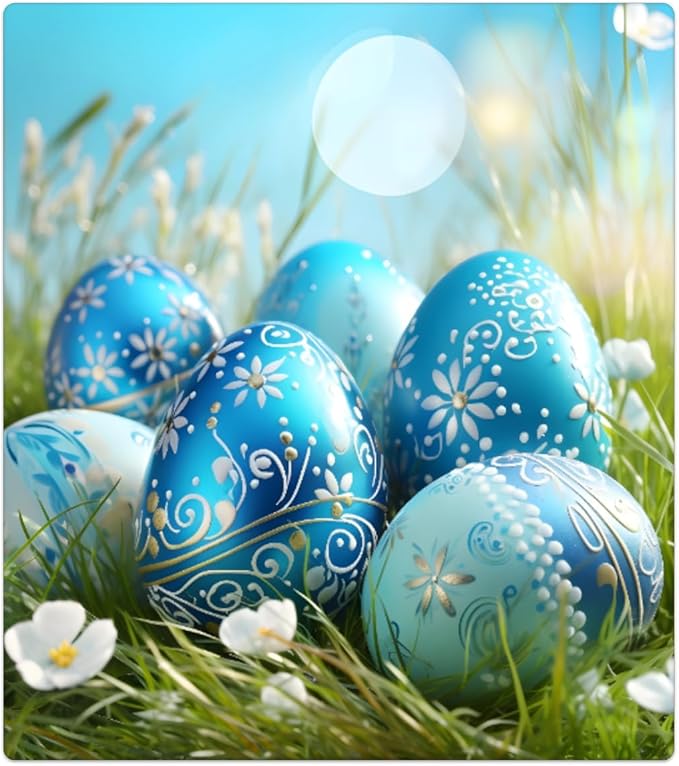 Easter Blue Eggs Meadow Flower Dishwasher Magnet Cover, Reusable Refrigerator Panel Stickers Microwave Front Door Covers Magnets for Kitchen Home Appliances Holiday Party Decorations 23 X 26 in