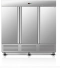 81" W Commercial Freezer, ETL Certified 72.6 Cu.ft Stainless Steel Reach-in Upright Freezer,Auto Defrost,Fan Cooling,Digital Temperature Control (-10°F - 10°F) Used to Restaurant,Bar,Shop