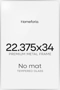 Homeforia 22.375x34 Silver Puzzle Frame, High End Metal 22.375 x 34 Picture Frames without Mat, 34x22.375 Thin Poster Frame for Wall, 22.375by34 Puzzle Print Frames, Tempered Glass, Wall Kit, Set of 1