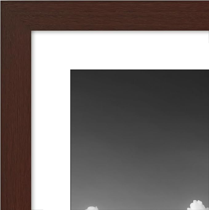 Americanflat 11x17 Picture Frame with Polished Plexiglass - Set of 5 - Use as 9x15 Frame with Mat or Display 11x17 Photo Without Mat - Galleria Collection - Picture Frames for Wall Display - Mahogany
