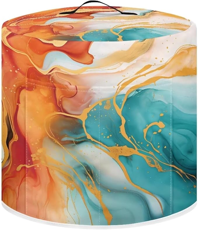 Flashideas Marble Print Pressure Cooker Cover for Women Dust-proof Cover for Rice Cooker Air Fryer Kitchen Appliance Covers with Top Handle and Pocket Home Kitchen Decor Gifts for Friends