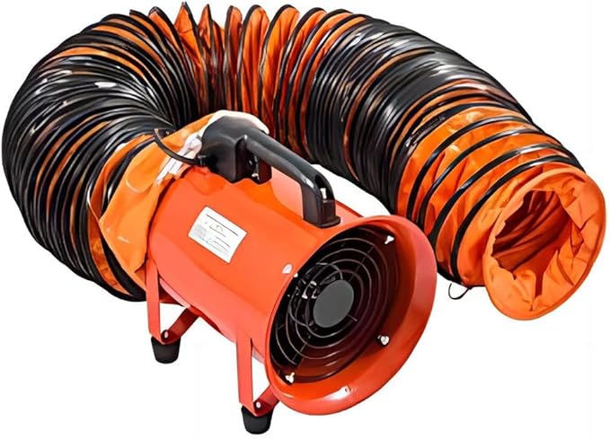 PVC Flexible Duct Hose, HVAC Duct Hosing Flame Retardant for Ventilator Utility Blower Fan with Adjustable Rope and D-Ring, Easy Storage (10inx16ft)