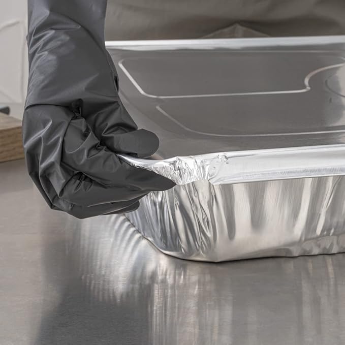 Restaurantware Aluminum Pan Cover 25 Count 21.06 x 13.5 Inch Oven Friendly Disposable Pan Lid Full Size Foil Lid Temperature-Sealing Silver For Catering And Food Storage