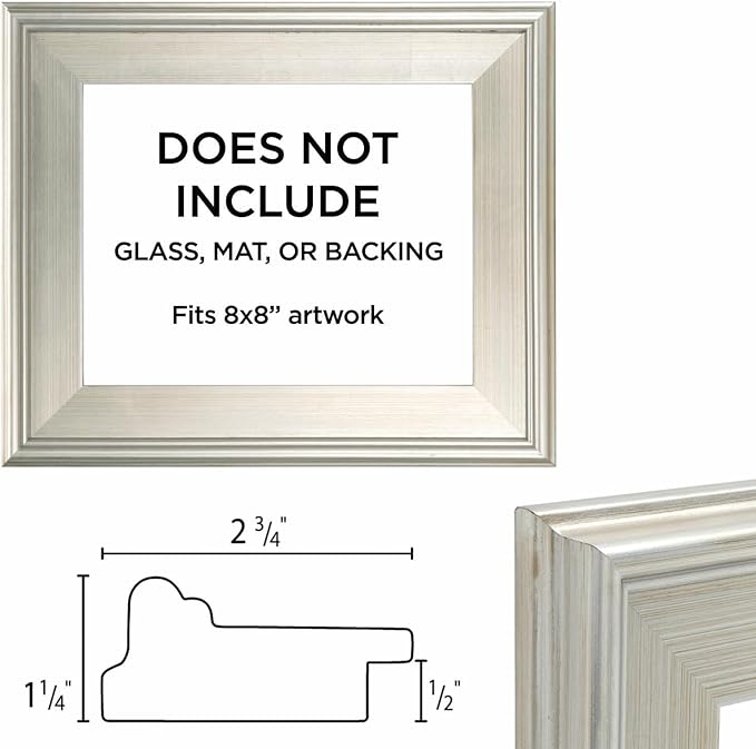 Creative Mark Plein Air Style Frame, Hand Leafed Silver, 20x24-2.75" Wide Moulding with 1/2" Rabbet Depth, Open Back W/O Glazing, Museum Quality, For Art Panels, Stretched Canvas, Pictures & More