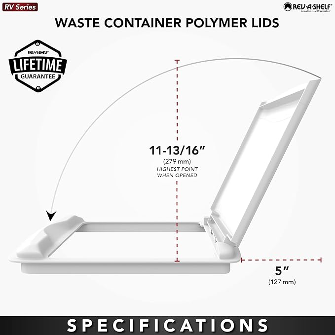 Rev-A-Shelf 35 Qt Under Sink Garbage Can Lid for Base Kitchen and Bathroom Cabinet, Replacement Plastic Trash Bin Lid Only, Blue, RV-35-LID-22-1-40