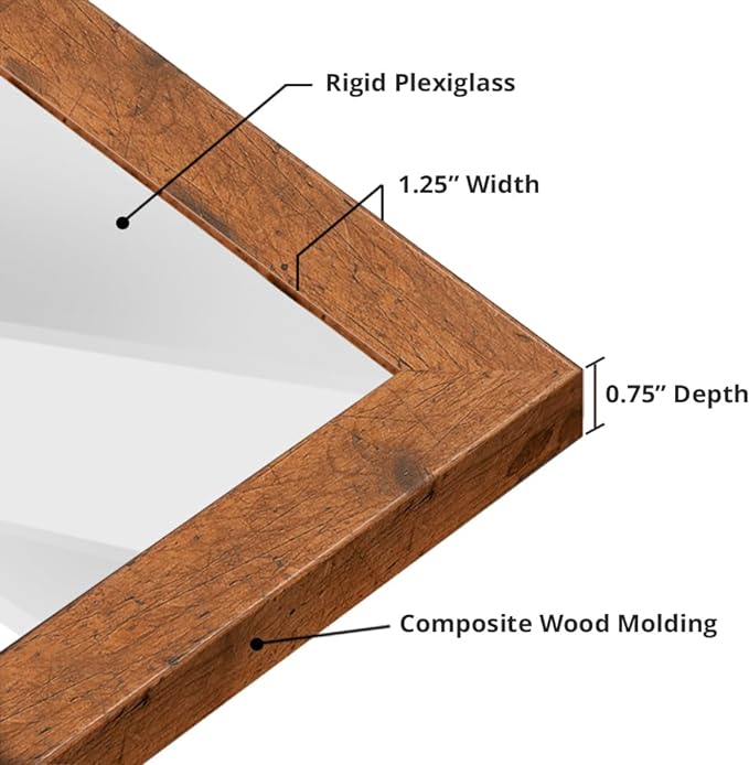 wallsthatspeak 8x10 Light Walnut Rustic Pine Picture Frame for Puzzles Posters Photos or Artwork