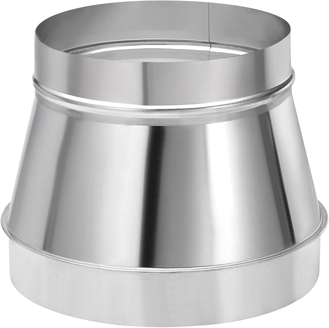 PATIKIL 12 Inch to 10 Inch Round Duct Reducer Increaser Connector, Galvanized Steel Air Duct Adapter Pipe Fitting for Bathroom Kitchen Inline Ventilation Systems, Silver Tone