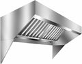 5FT Commercial Kitchen Exhaust Hood, Wall Mount Stainless Steel Vent Hood with Detachable u-Shaped Grease Filters, Rust-Resistant Restaurant Range Hood for Food Truck Cooking Station Concession Traile