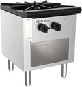 Commercial Single Burner Wok Range with Storage Cabinet, 90,000 BTU Heavy Duty Cast Iron, Natural Gas/Propane, Stainless Steel Restaurant Stockpot Stove for Professional Kitchens