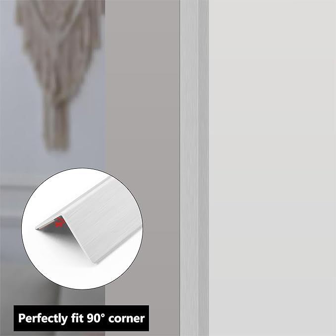 10pcs 48"L*1.42"W Aluminum Self-Adhesive Wall Corner Protectors, Wall Furniture Bumper, Safety Baby Proofing Corner Cushion Table Edge, Wide Coverage and Easy to Install - Silver