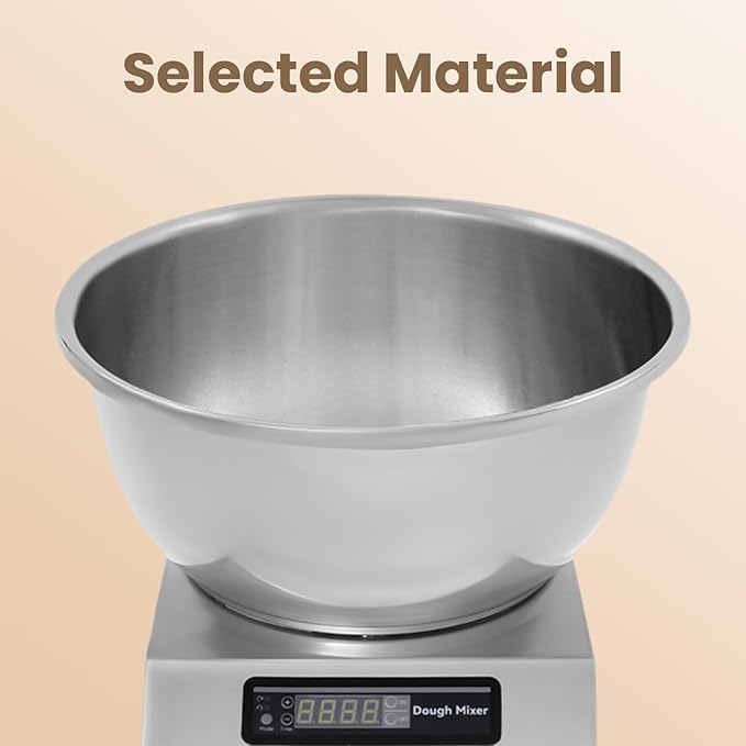 Commercial Dough Maker 17.64LBS/8KG, 1500W Electric Spiral Timer Kneader Double Rotating Flour Mixer Stainless Steel Doughs Mixer Kneading Machine with Face-up Touch Panel for Restaurant Bakery Home