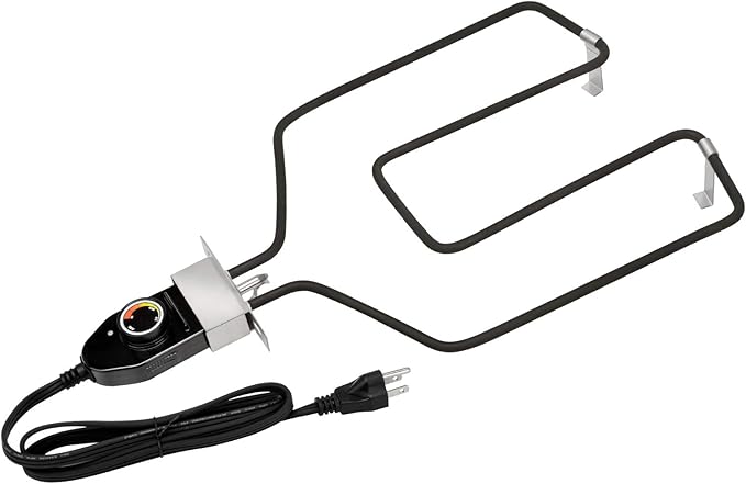 Stanbroil Replacement Part Electric Smoker and Grill Heating Element with Adjustable Thermostat Cord Controller for Most Smokers and Grills, 1500W