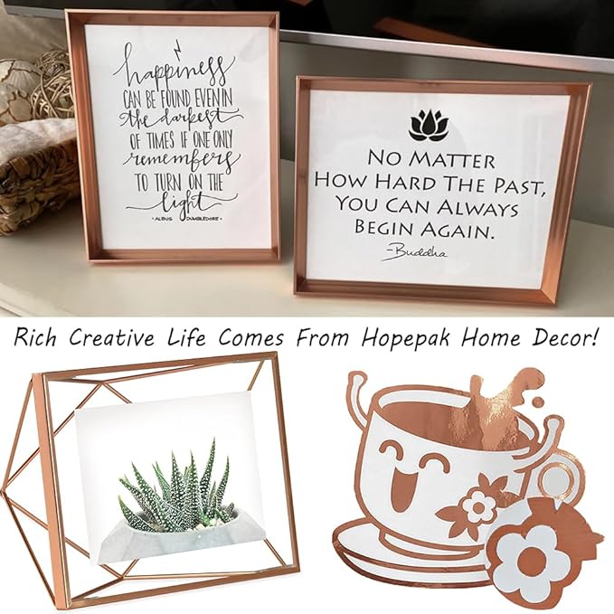 Hopepak 17.3''X197'' Stainless Steel Rose Gold Countertop Contact Paper - Metallic Peel and Stick Wallpaper, Self Adhesive, Removable, Waterproof for Kitchen Backsplash Decor
