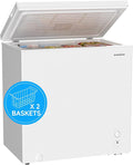 BANGSON 7.1 Cu.Ft Chest Freezer, Deep Freezer with Adjustable Thermostat, Top Open Door Freezer with Removable Basket, Quiet Operation, Ideal for Kitchen/Apartment/Office