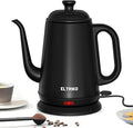 Gooseneck Electric Kettle, 1L Water Boiler, Pour Over Coffee & Tea, 1000W Fast Heating, Stainless Steel, Auto Shut-Off & Boil-Dry Protection, BPA-Free (Black)