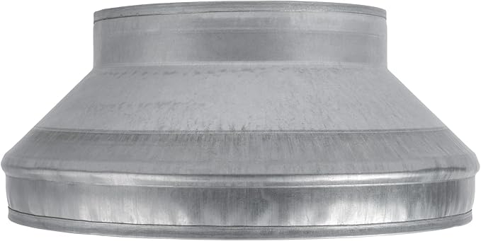 12" to 8" Inch Duct Pipe Adapter - Galvanized Steel HVAC Ducting Reducer for Ventilation - PVC Pipe, Hose Coupler - Heavy Duty Exhaust, Air Conditioner Fittings - Vent Flange Connector