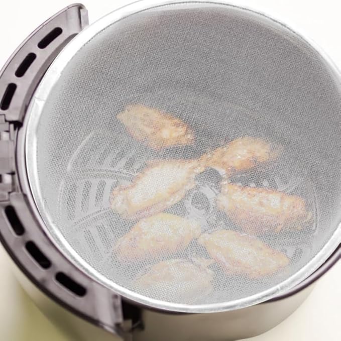 8.27 Inch Air Fryer Splatter Screen Mesh Cover Oilproof Grease Guard Replacement Accessory for Kitchen Cooking Safety