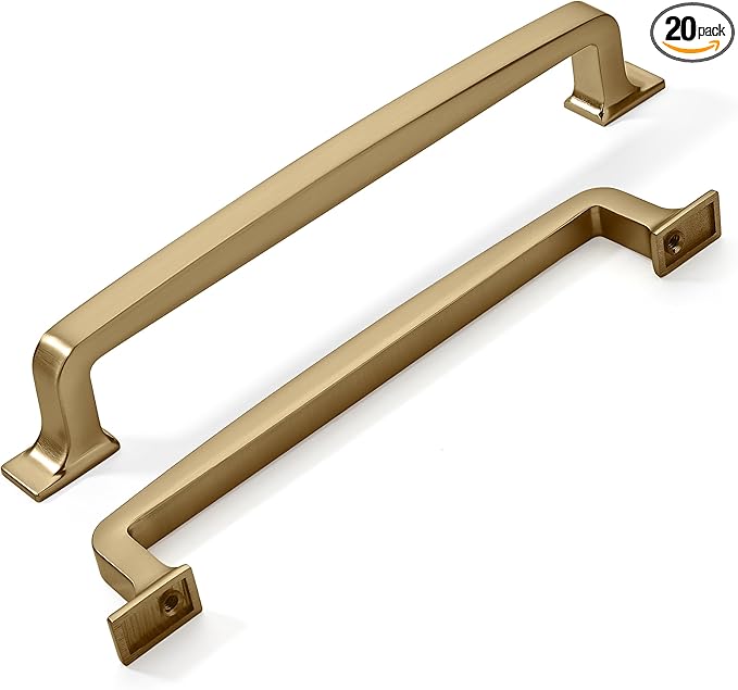 Khtumeware 20 Pack 6-1/4 Inch Cabinet Handles - Champagne Bronze Pulls, Warm Brass Drawer Pulls, Hardware for Kitchen Cabinets, Cupboards