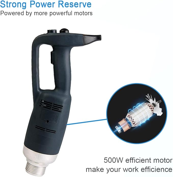 20 in Heavy Duty Immersion Blender for Kitchen Commercial Mixer Electric 500W Detachable Shaft Adjustable Variable Speed Emulsifier Blender Handheld
