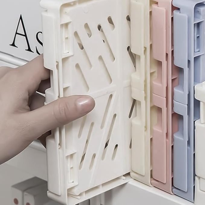 Small Pastel Plastic Storage Bins 2Pcs Foldable Pastel Crates Plastic Basket Colorful Storage Containers Baskets for Classroom Kitchen Office Bedroom Desktop Home Decor (Green 9.8" x 6.5" x 3.8")