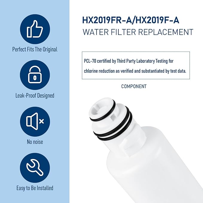 HX2019FR-A Water Filter Replacement, Compatible with Hisense HX2019FR-A, HX2019F-A, HRM260N6TSE, HRFD560SW, HRCD585BW, HRFD634BW, HRCD650BW, HRCD586TBWB and Mora MRM260N6TSE (1 Pack)