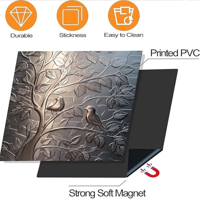 Stainless Steel Bird Dishwasher Magnet Cover - Kitchen Decorative Silver Dishwasher Cover Fridge Panel Decal, Magnetic Refrigerator Sticker Front Door Decals, Magnetic 23"X26"