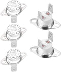 uxcell KSD301 Thermostat 185°C/365°F 10A Normally Closed N.C Adjust Snap Disc Temperature Switch for Microwaves,Oven,Coffee Maker 5pcs,Ceramic Material