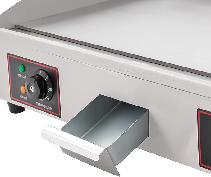 Electric Flat Top Grill Indoor & Outdoor 3000W Commercial Countertop Griddle 28.7"x15.7" Stainless Steel Flat Top Teppanyaki Grill with Dual Independent Thermostatic Control(NO PLUG)