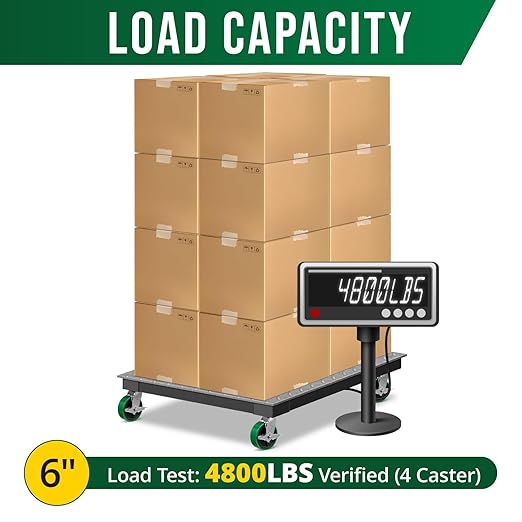 6 Inch Caster Wheels, Heavy Duty Casters with Strong Load-Bearing, Polyurethane on Steel Wheel, Set of 4 Industrial Casters Load 4800lbs(2 Swivel & 2 Rigid)