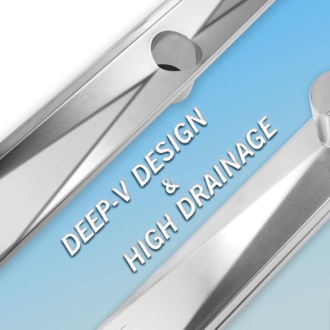 Linear Shower Drain 42", Brushed Floor Drain with Tiled Insert Grate & Hair Strainer, 304 Stainless Steel Bathroom 2-in-1 Tiled in Drain, CUPC Certified (Brushed, 42'')