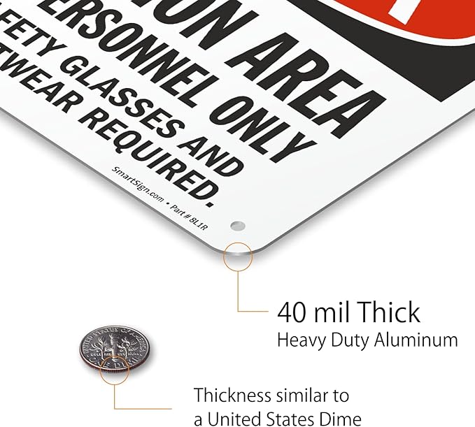 SmartSign "Danger - Construction Area, Authorized Personnel Only" Sign | 7" x 10" Aluminum