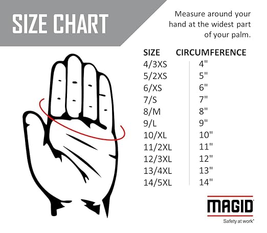 MAGID D-ROC ANSI A2 Heat-Resistant Work Gloves with Sandy Nitrile Coating, 144 Pairs, Size 7/Small, GPD249