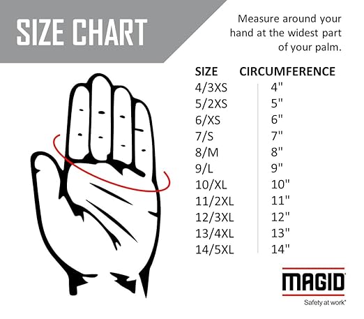 MAGID D-ROC ANSI A2 Heat-Resistant Work Gloves with Sandy Nitrile Coating, 96 Pairs, Size 10/XL, GPD249