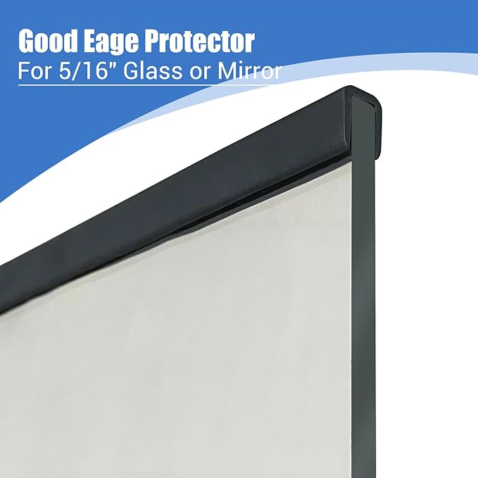 Rubber Edge Trim, Self-Adhesive Rubber Edge Protector for Sheet Metal, EPDM Material, Fit 5/16"(8mm), Black Color, U Channel Edge Trim, Total Length 20Ft