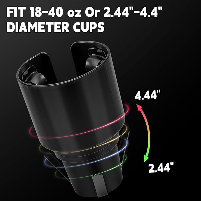 2 Pack Universal Golf Cart Cup Holder for 1 lb Portable Propane Heater, Fits 18-40 oz Water Bottles, Anti-Tip Design, Compatible with Yamaha, EZGO, and Club Car, Outdoor Essential Accessory, Black