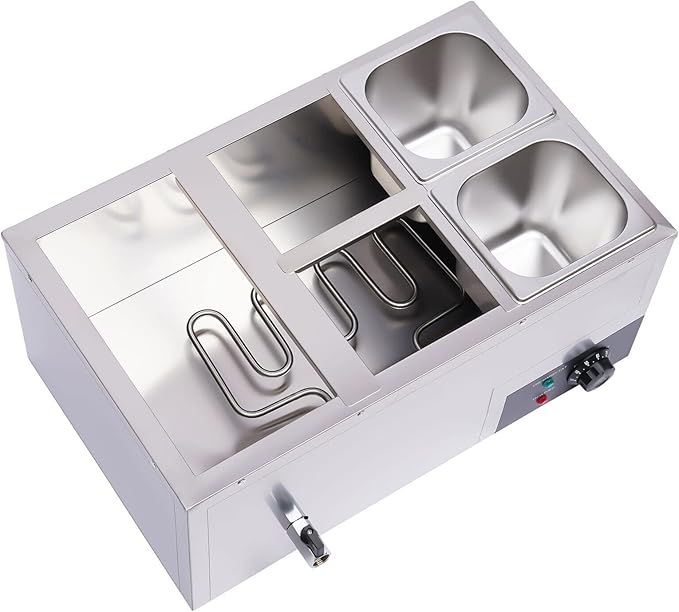 Commercial Bain Marie Food Warmer 5-Pan 600W Electric Countertop Food Warmer 20.2Qt(19L) Large Capacity Stainless Steel Steam Table for Restaurants, Snack Bars, Catering, Buffets