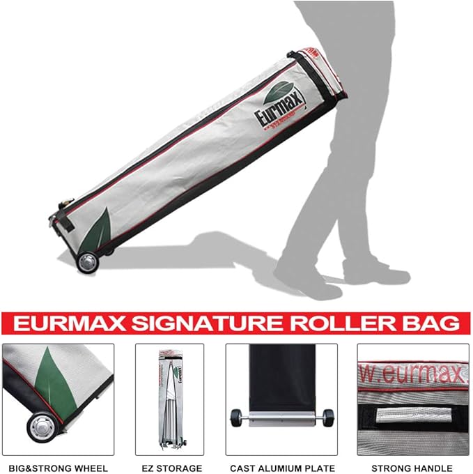 Eurmax USA Pop Up Canopy Tent Commercial Instant Canopies with Heavy Duty Roller Bag,Bonus 4 Sand Weights Bags (10x15,Purple)