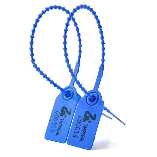 Blue Plastic Tamper Seals, Zip Ties Numbered for Fire Extinguishers Pull Tite Security Tags Disposable Self-Locking Safety Ties 250mm Length (500)
