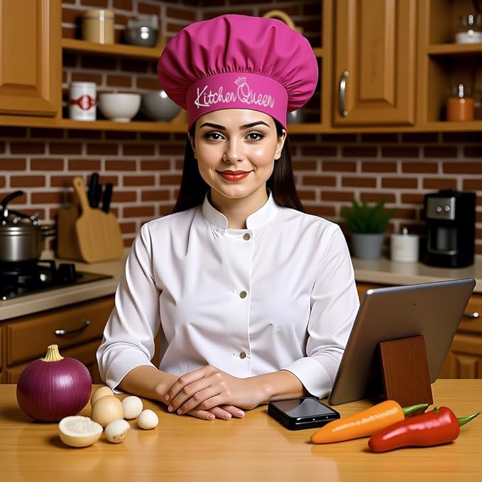 The Apron Place Adjustable Professional Chef Hats, Multiple Personalized Embroidered Designs to Choose from, Made in The USA