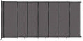 Wall-Mounted Sliding StraightWall Room Divider | Adjustable Widths | Locking Wheels | Room Separator | Up to 15'6" Wide x 7'6" Tall Charcoal Gray Fabric Panels