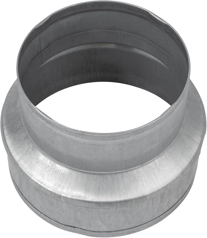 5" to 4" Inch Duct Pipe Adapter - Galvanized Steel HVAC Ducting Reducer for Ventilation - PVC Pipe, Hose Coupler - Heavy Duty Exhaust, Air Conditioner Fittings - Vent Flange Connector