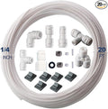 20PCS 1/4" Ice Maker & Refrigerator Water Line Kit - Complete Installation Solution for Ice Makers & Fridges (20FT Water Line with 19 Quick Fittings) Compatible with Reverse Osmosis Systems