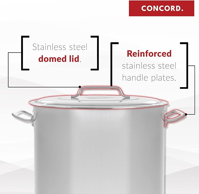 Concord Cookware Stainless Steel Stock Pot Cookware, 40-Quart