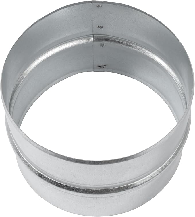 Vent Systems 6'' Inch Pack of 2 - Galvanized Steel Duct Connector - Round Ventilation Duct Extension - Metal Vent Coupler - Metal Hose Coupling - Galvanized Pipe Connector