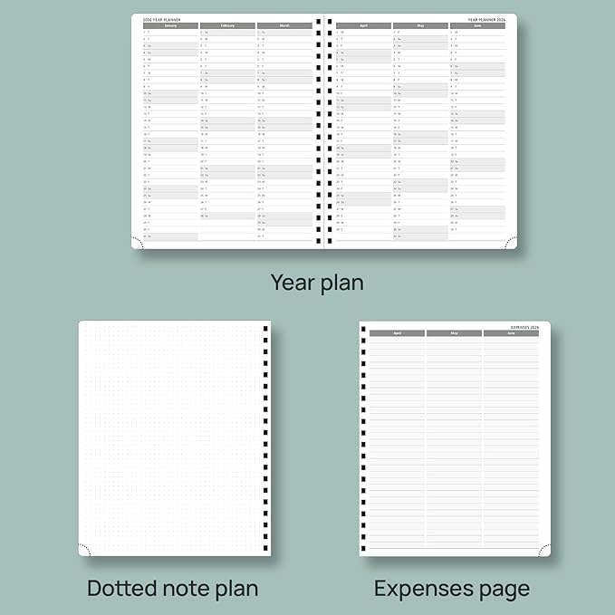 POPRUN Planner 2025-2026 (Large - 8.5'' x 10.5'') Academic Weekly Calendar (July 2025 - June 2026) with Hourly Time Slots, Monthly Tabs, 100GSM Thick Papers, Spiral Leather Cover - Pink