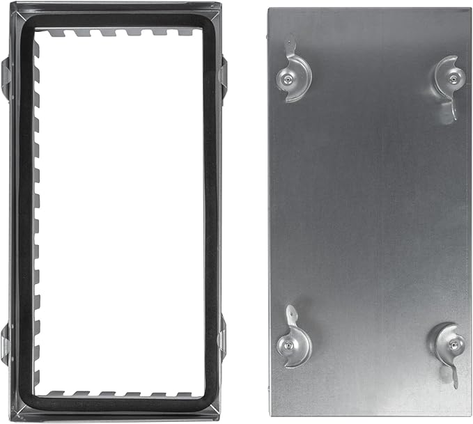 Repa Market 16 x 8 Inch Galvanized Steel Duct Access Door – Airtight Insulated Crawl Space Access Doors - Inspection HVAC Panel with Hinged 2 Clasp Lock Door – Door Access for Ventilation Cleanout