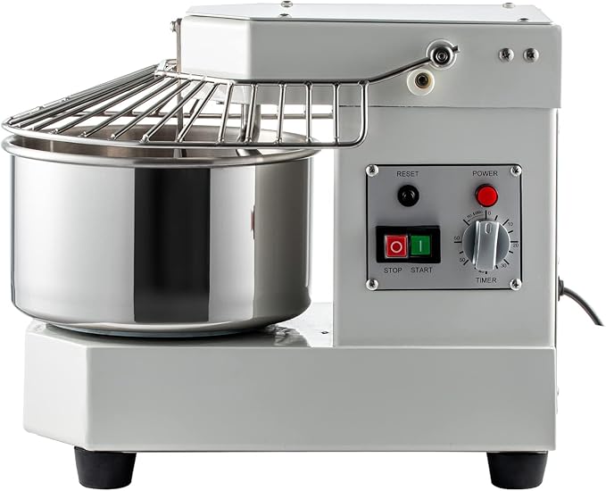 VEVOR Commercial Food Mixer, 8.5Qt Capacity, 450W Dual Rotating Dough Kneading Machine with Food-grade Stainless Steel Bowl, Security Shield & Timer Included, Baking Equipment for Restaurant Pizzeria